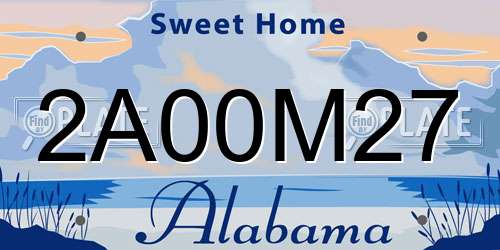 2A00M27 Alabama License Plate