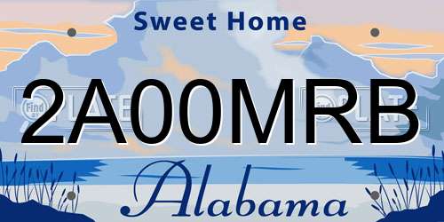 2A00MRB Alabama License Plate