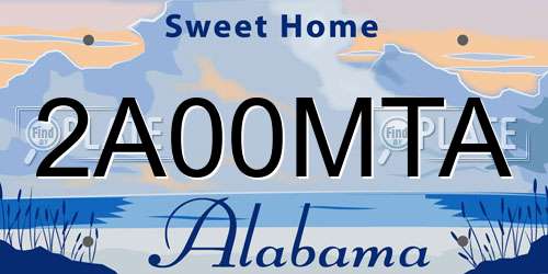 2A00MTA Alabama License Plate