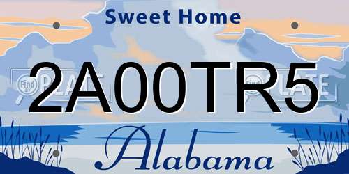 2A00TR5 Alabama License Plate