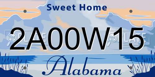 2A00W15 Alabama License Plate