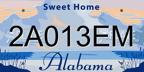 2A013EM Alabama License Plate