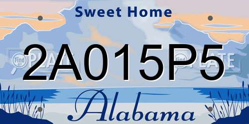 2A015P5 Alabama License Plate
