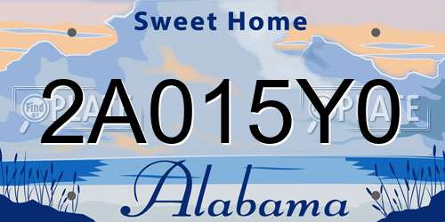 2A015Y0 Alabama License Plate