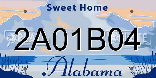 2A01B04 Alabama License Plate