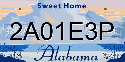 2A01E3P Alabama License Plate