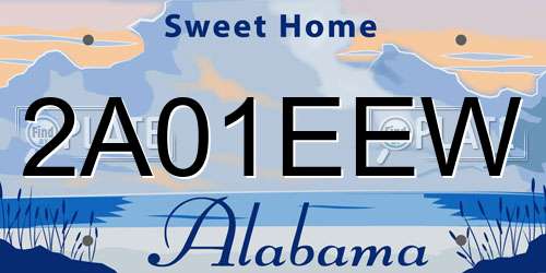 2A01EEW Alabama License Plate