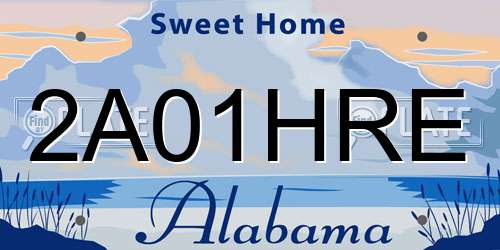 2A01HRE Alabama License Plate