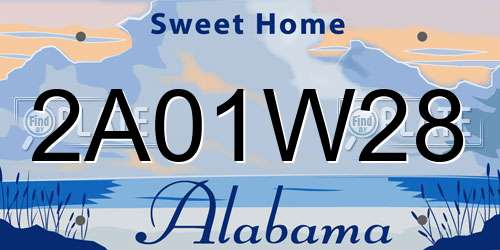 2A01W28 Alabama License Plate