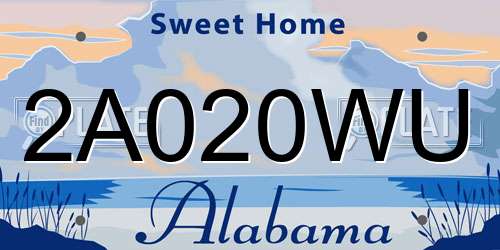 2A020WU Alabama License Plate
