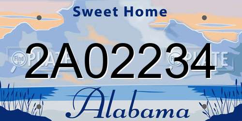 2A02234 Alabama License Plate