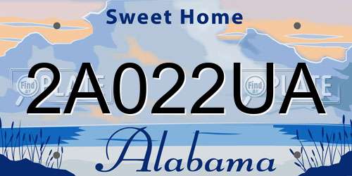 2A022UA Alabama License Plate