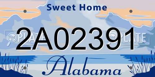 2A02391 Alabama License Plate