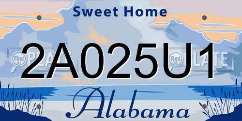 2A025U1 Alabama License Plate