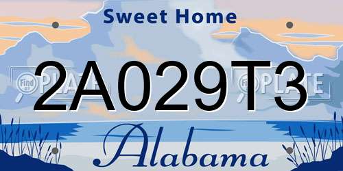 2A029T3 Alabama License Plate