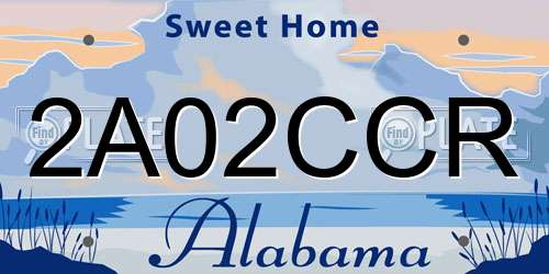 2A02CCR Alabama License Plate