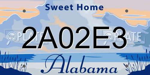 2A02E3 Alabama License Plate