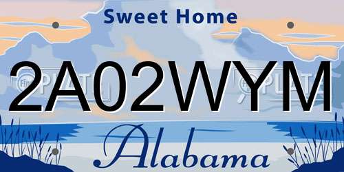 2A02WYM Alabama License Plate