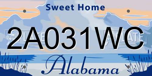 2A031WC Alabama License Plate