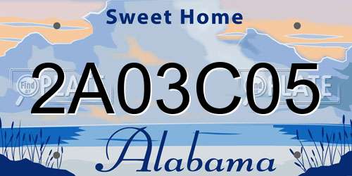 2A03C05 Alabama License Plate
