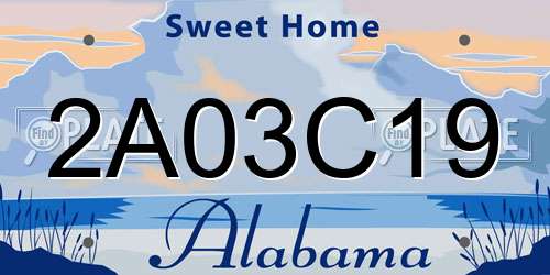 2A03C19 Alabama License Plate