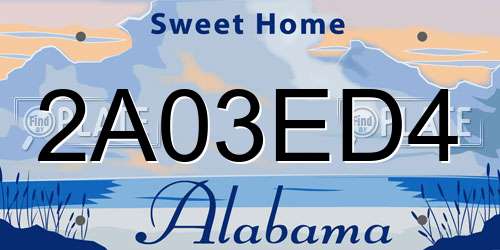 2A03ED4 Alabama License Plate