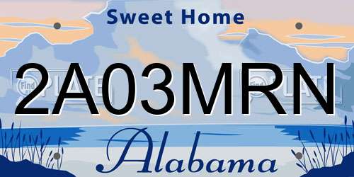 2A03MRN Alabama License Plate