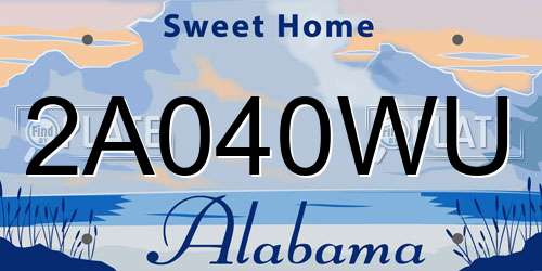 2A040WU Alabama License Plate