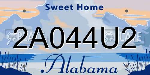 2A044U2 Alabama License Plate