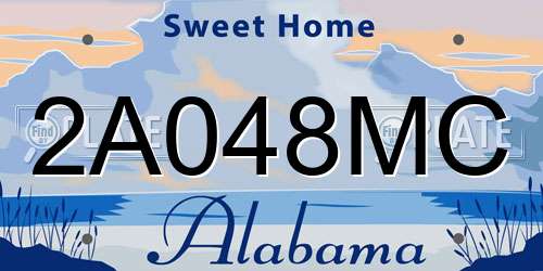 2A048MC Alabama License Plate