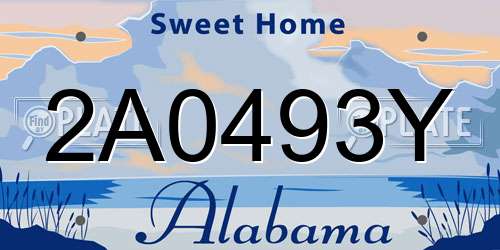 2A0493Y Alabama License Plate