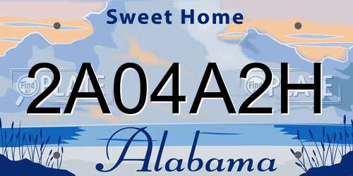 2A04A2H Alabama License Plate