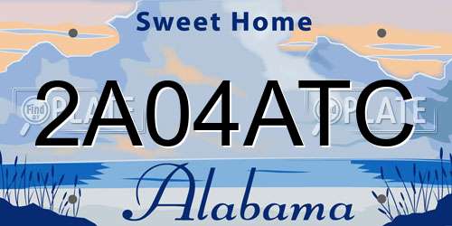2A04ATC Alabama License Plate