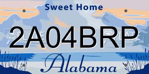 2A04BRP Alabama License Plate