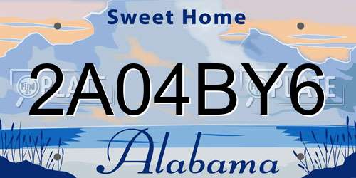 2A04BY6 Alabama License Plate