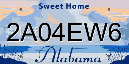 2A04EW6 Alabama License Plate