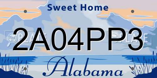 2A04PP3 Alabama License Plate