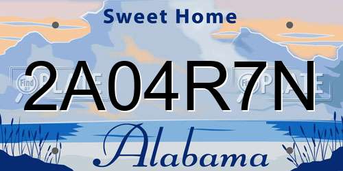 2A04R7N Alabama License Plate