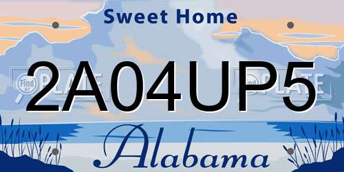 2A04UP5 Alabama License Plate