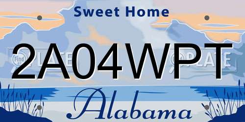 2A04WPT Alabama License Plate