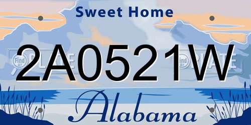 2A0521W Alabama License Plate