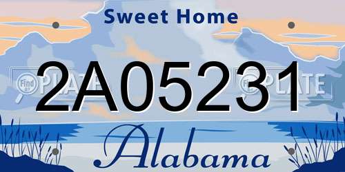 2A05231 Alabama License Plate