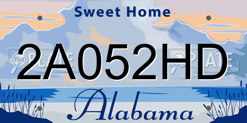 2A052HD Alabama License Plate