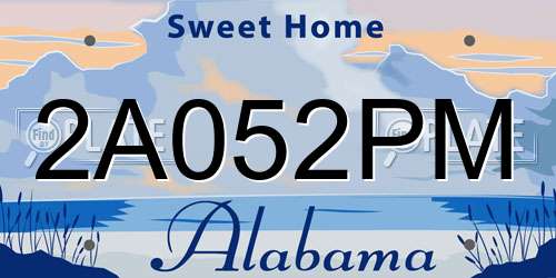 2A052PM Alabama License Plate