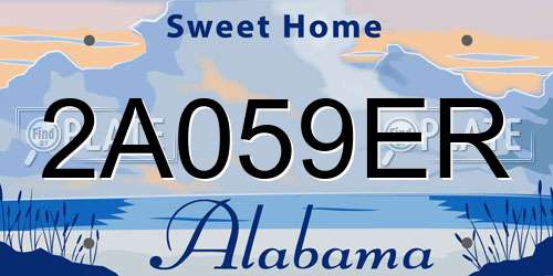 2A059ER Alabama License Plate