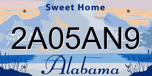 2A05AN9 Alabama License Plate