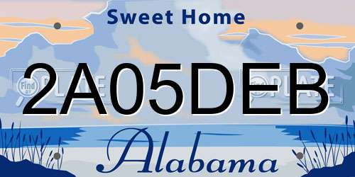 2A05DEB Alabama License Plate