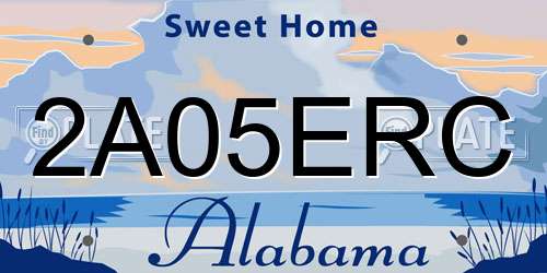 2A05ERC Alabama License Plate