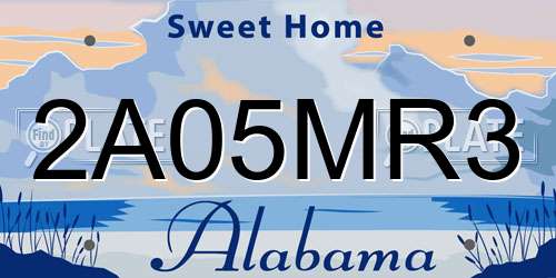 2A05MR3 Alabama License Plate