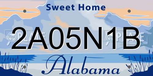 2A05N1B Alabama License Plate